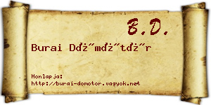 Burai Dömötör névjegykártya